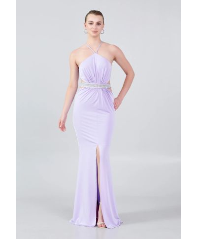 Vestito lungo elegante rosa - Claudia