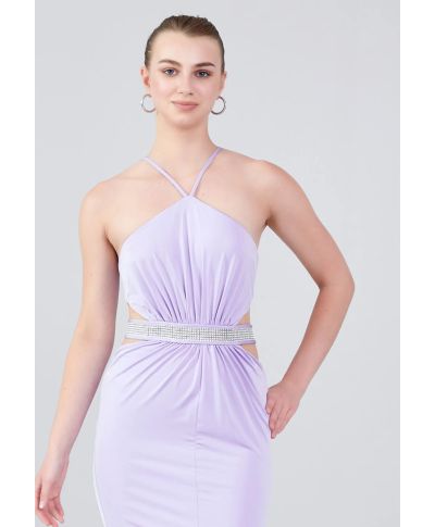 Vestito lungo elegante rosa - Claudia