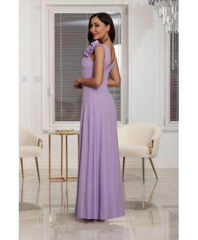 Suknia wieczorowa z kwiatem maxi ANABEL / Lilac