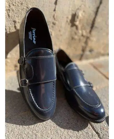 Mocassini uomo, blu - Vera pelle