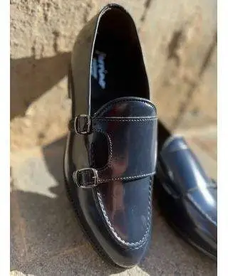 Mocassini uomo, blu - Vera pelle