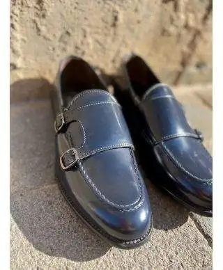 Mocassini uomo, blu - Vera pelle