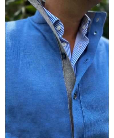 Cardigan uomo con bottoni - Azzurro