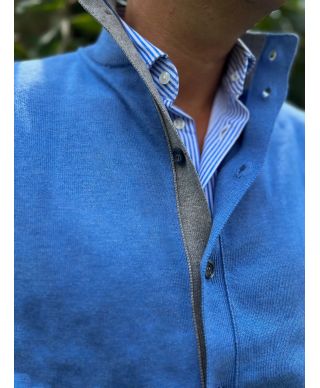 Cardigan uomo con bottoni - Azzurro - Maglioni uomo invernali - Gogolfun.it