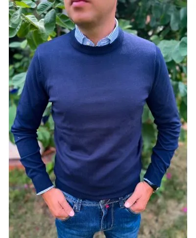 Maglione uomo blu - Girocollo - Maglioni uomo online - Gogolfun.it