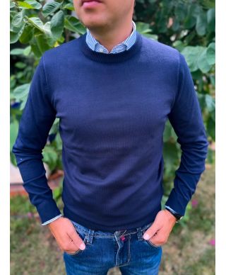 Maglione uomo blu - Girocollo - Maglioni uomo online - Gogolfun.it