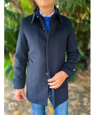 Cappotto uomo blu, con pettorina staccabile - Pura lana - Cortina - Cappotti invernali gogolfun.it