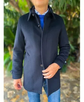 Cappotto uomo blu, con pettorina staccabile - Pura lana - Cortina - Cappotti invernali gogolfun.it