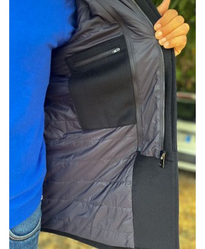 Cappotto uomo blu, con pettorina staccabile - Pura lana - Cortina - Cappotti invernali gogolfun.it