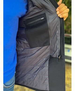 Cappotto uomo blu, con pettorina staccabile - Pura lana - Cortina - Cappotti invernali gogolfun.it