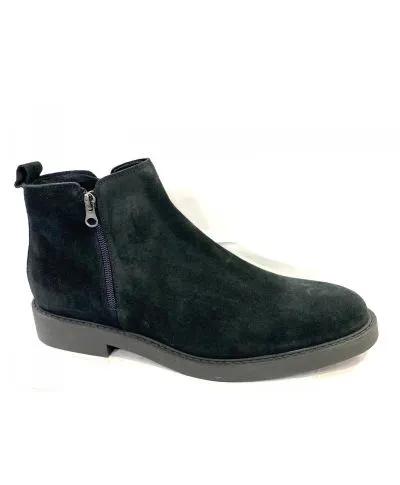 Stivaletti uomo, neri in vera pelle scamosciata - Scarpe uomo, Made in Italy