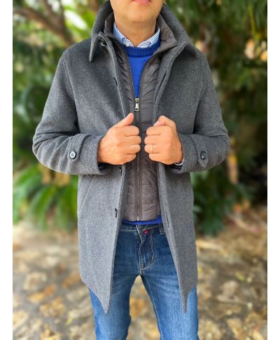 Cappotto uomo in pura lana, grigio - Abbigliamento uomo online - Gogolfun.it