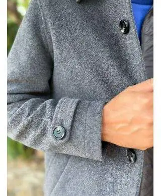 Cappotto uomo in pura lana, grigio - Abbigliamento uomo online - Gogolfun.it