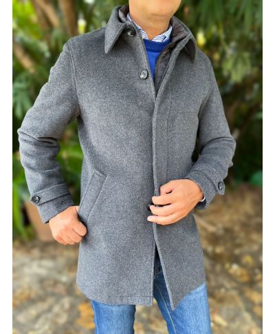 Cappotto uomo in pura lana, grigio - Abbigliamento uomo online - Gogolfun.it