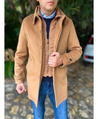 Cappotto uomo cammello in pura lana - Cortina - Cappotti invernali online - Gogolfun.it