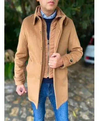 Cappotto uomo cammello in pura lana - Cortina