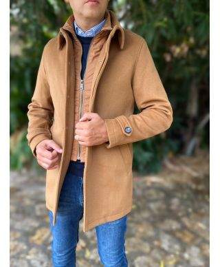 Cappotto uomo cammello in pura lana - Cortina - Cappotti invernali online - Gogolfun.it
