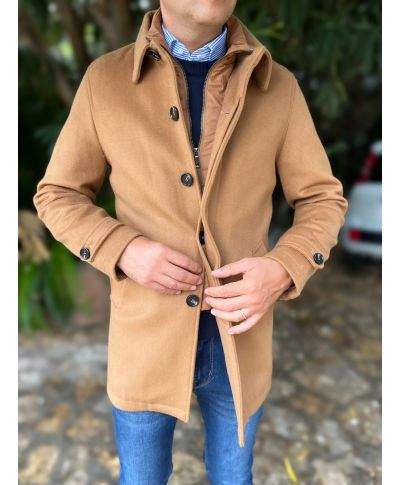Cappotto uomo cammello in pura lana - Cortina - Cappotti invernali online - Gogolfun.it