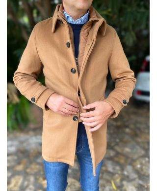 Cappotto uomo cammello in pura lana - Cortina