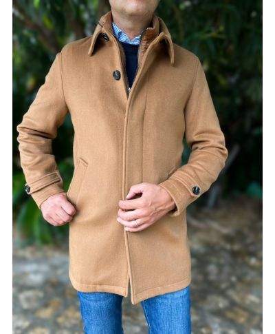Cappotto uomo cammello in pura lana - Cortina - Cappotti invernali online - Gogolfun.it