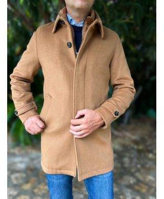 Cappotto uomo cammello in pura lana - Cortina - Cappotti invernali online - Gogolfun.it