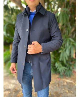 Trench uomo, blu - Imbottito e impermeabile - Livigno
