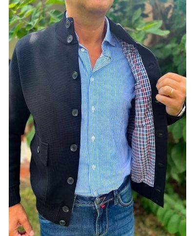 Cardigan uomo blu imbottito - Cardigan e maglioni uomo online - Gogolfun.it