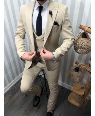 Abito uomo con gilet, beige - Abiti da cerimonia online - Gogolfun.it