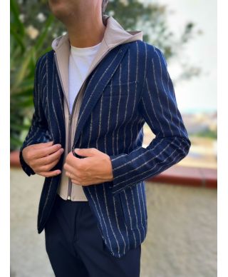 Giacca uomo blu con pettorina staccabile PAUL MIRANDA - Giacche uomo online - Gogolfun.it