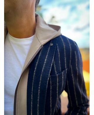 Giacca uomo blu con pettorina staccabile PAUL MIRANDA - Giacche uomo online - Gogolfun.it