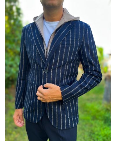 Giacca uomo blu con pettorina staccabile PAUL MIRANDA - Giacche uomo online - Gogolfun.it