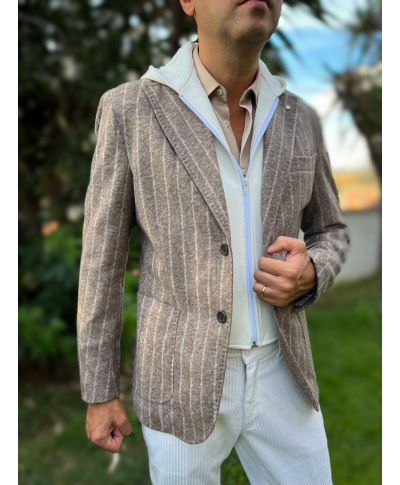 Giacca uomo beige, con cappuccio PAUL MIRANDA - Giacche uomo sportive - Gogolfun.it