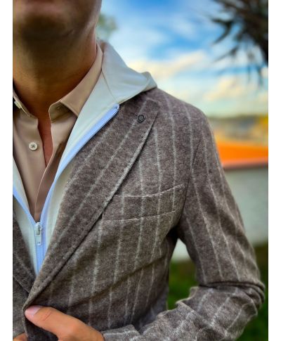 Giacca uomo beige, con cappuccio PAUL MIRANDA - Giacche uomo sportive - Gogolfun.it