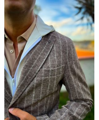 Giacca uomo beige, con cappuccio PAUL MIRANDA - Giacche uomo sportive - Gogolfun.it