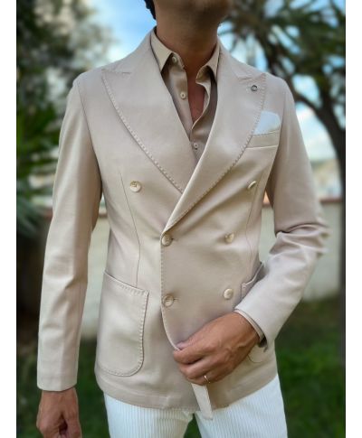 Giacca doppiopetto beige - Paul Miranda