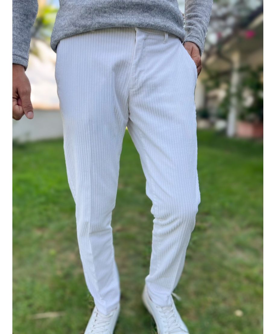 Pantaloni bianchi in velluto - Paul Miranda - Abbigliamento uomo online - Gogolfun.it