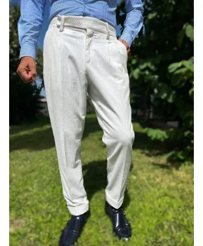 Pantaloni uomo bianchi in velluto - PAUL MIRANDA - Gogolfun.it