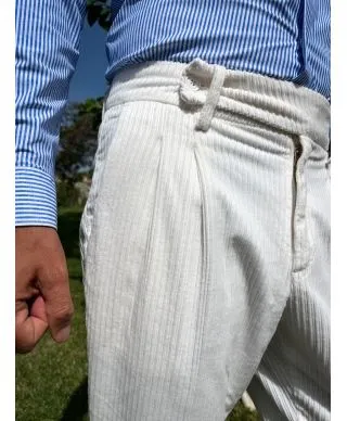 Pantaloni uomo bianchi in velluto - PAUL MIRANDA - Gogolfun.it