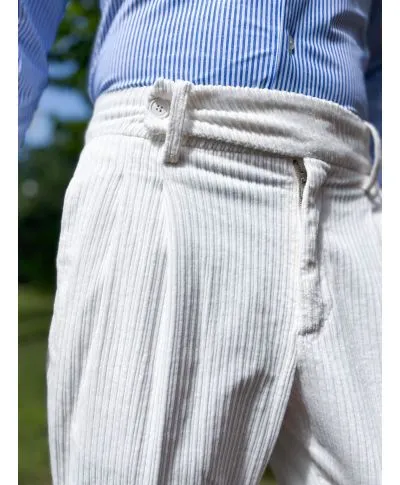 Pantaloni uomo bianchi in velluto - PAUL MIRANDA - Gogolfun.it