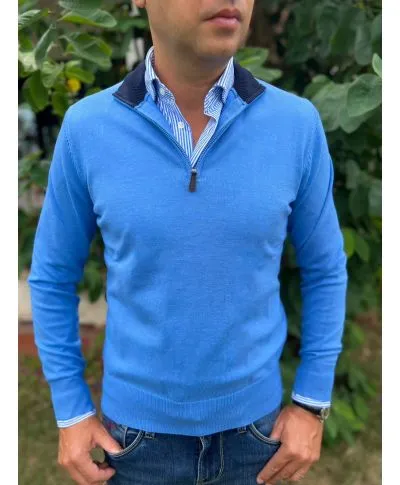 Maglione uomo mezza zip - KeyJey