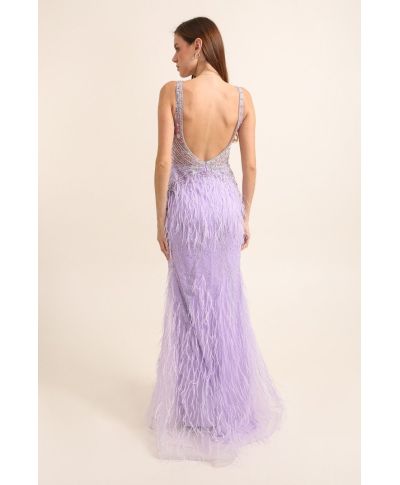 Abito da cerimonia con piume - Nika