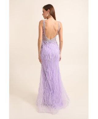Abito da cerimonia con piume - Nika