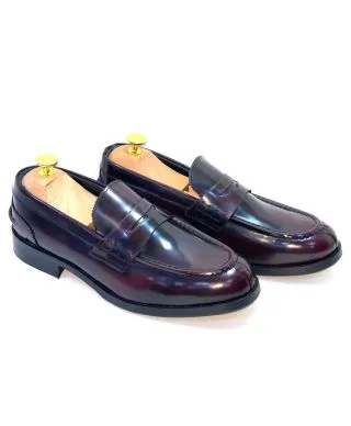 Mocassini uomo bordeaux, Vera Pelle - Albinio - Made in Italy