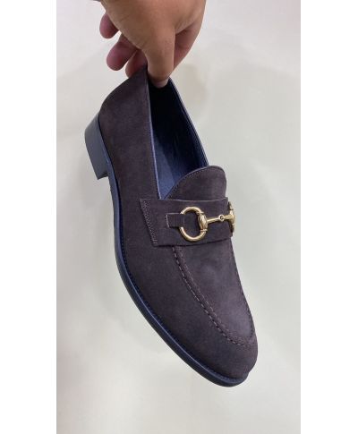 Mocassino uomo marroni, con gioiello - Gio - Made in Italy