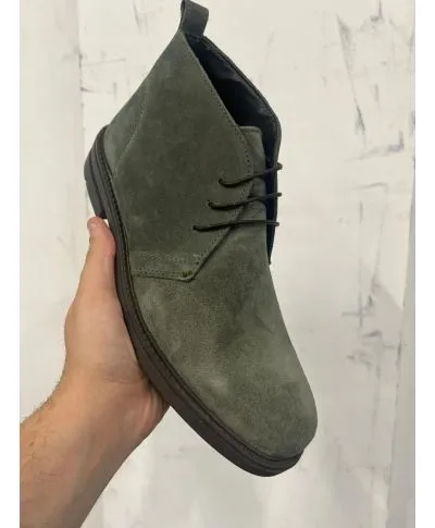 Polacchina uomo scamosciata, vera Pelle - Arek - Made in Italy