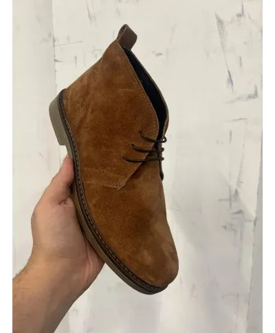 Polacchina uomo scamosciata, vera Pelle - Arek - Made in Italy