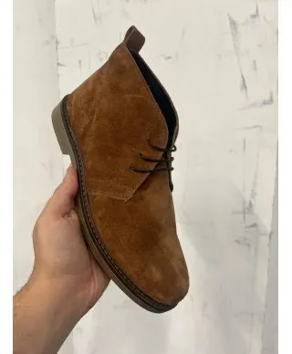 Polacchina uomo scamosciata, vera Pelle - Arek - Made in Italy