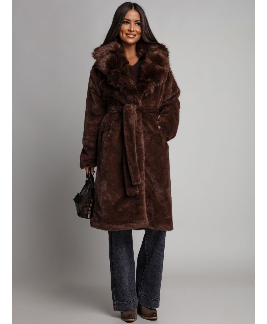 Pellicciotto lungo, marrone - Antonietta - Abbigliamento online - Gogolfun.it