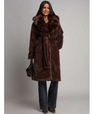 Pellicciotto lungo, marrone - Antonietta - Abbigliamento online - Gogolfun.it