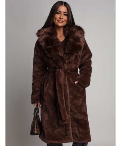 Pellicciotto lungo, marrone - Antonietta - Abbigliamento online - Gogolfun.it